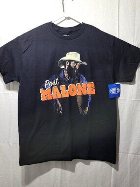 NWT Post Malone Posty Co Cowboy Hat Black Graphic T-Shirt Men's Size L